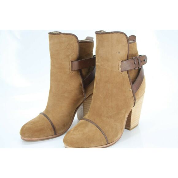 Rag & Bone Brown Suede Kinsey Cap Toe Ankle Boots Size 35 New Heels Women's Sz - Picture 3 of 12